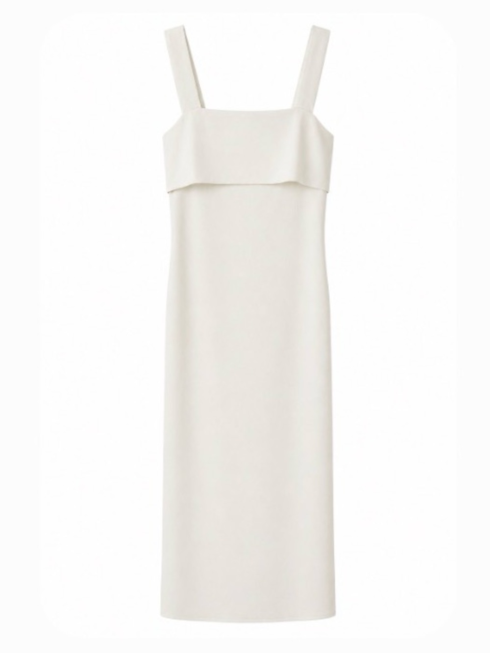 Theory Ivory Square-Neck Midi Dress - Size 6